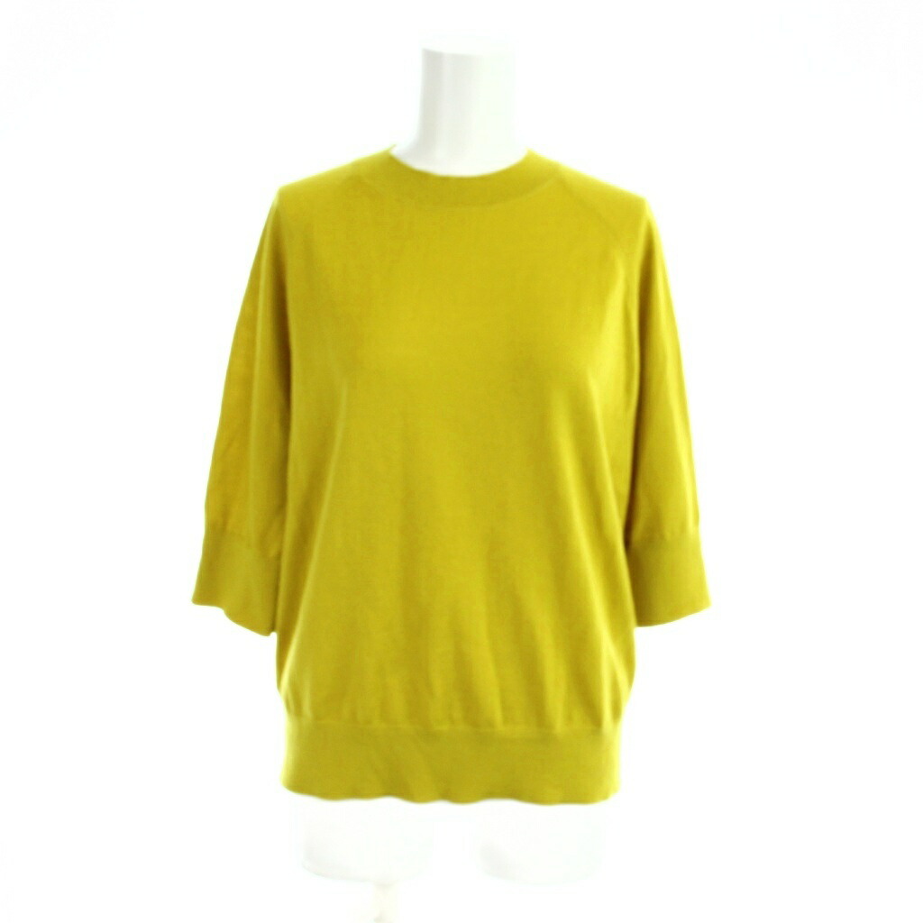 【中古】ドリスヴァンノッテン DRIES VAN NOTEN ニット セーター ウール S 黄 イエロー 無地 ラウンドネック 七分袖 /AP レディース 【ベクトル 古着】 260326