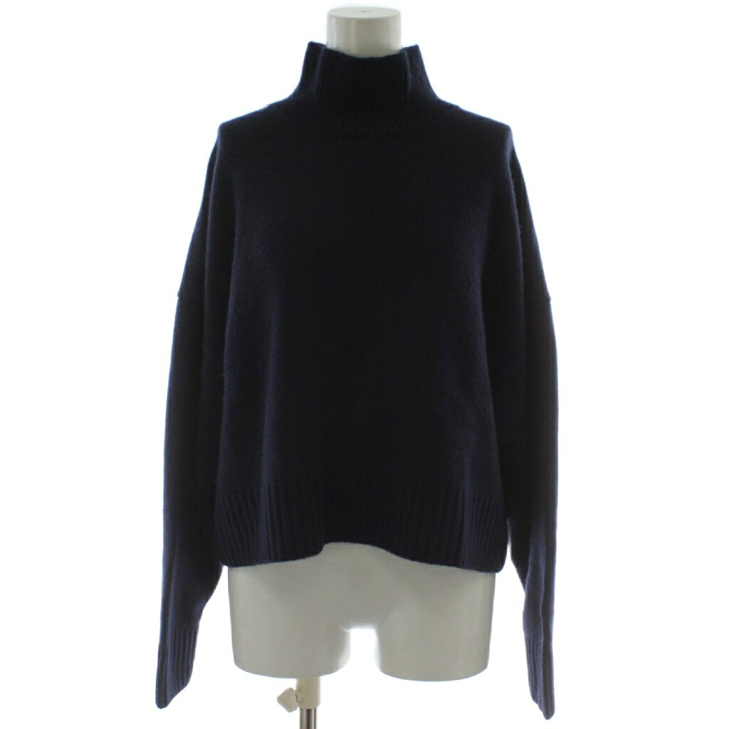 【中古】セオリー Theory 23AW ウール カシミヤ クロップドニット ハイネック セーター ニット S 紺 ネイビー 長袖 01-3301713 /GG レディース 【ベクトル 古着】 260325