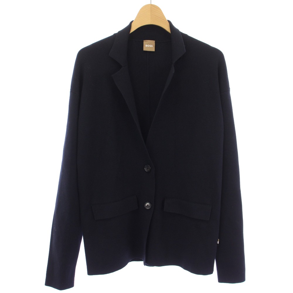 【中古】ヒューゴボス HUGO BOSS ニットジャケット テーラードジャケット S 紺 10241916 /TK メンズ 【ベクトル 古着】 260330