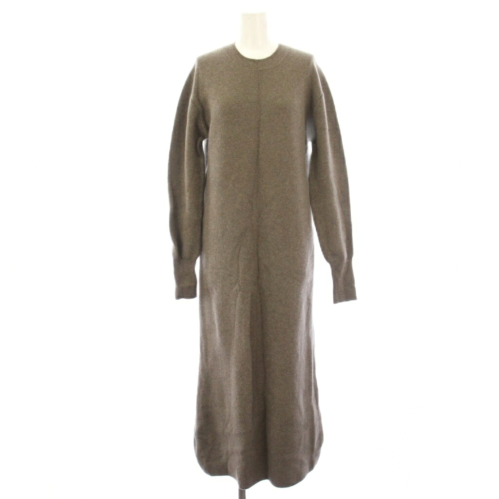 【中古】エーピーストゥディオ AP STUDIO 23AW Crew neck Knit Onepiece ワンピース マキシ ロング 長袖 ウール 38 ベージュ 23040586601030 /HN レディース 【ベクトル 古着】 260327
