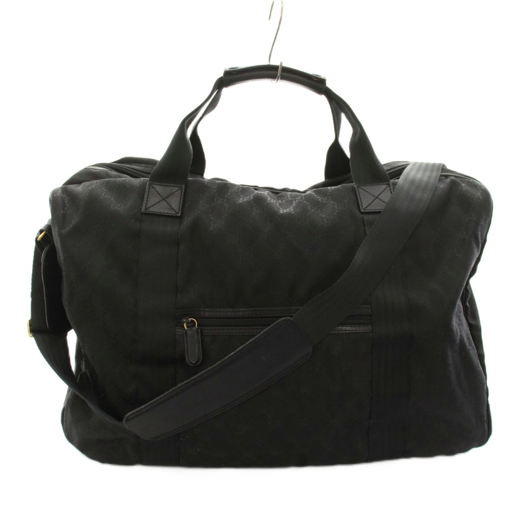 【中古】グッチ GUCCI ボストンバッグ ショルダーバッグ 2way GG帆布 黒 黒いこと 012・1095・3674 /YT ■OH レディース 【ベクター 古着】 260402