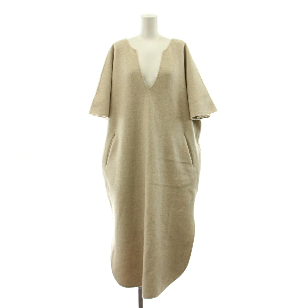 【中古】トゥデイフル TODAYFUL Caftan Wool Dress カフタンウールドレス ワンピース ロング マキシ 五分袖 36 ベージュ 12020309 /KU レディース 【ベクトル 古着】 260327