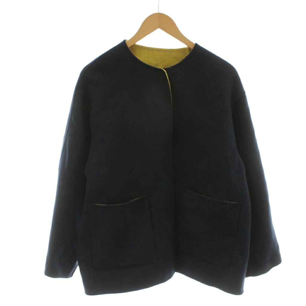 【中古】シンプリシテェ Simplicite 25AW S120交ぜあわせる遊撃手丈リバーシブルコート 否色つや F 紺 米国海軍 黄味がかった 黄み 25020700801030 /RR レディース 【ベクター 古着】 260327