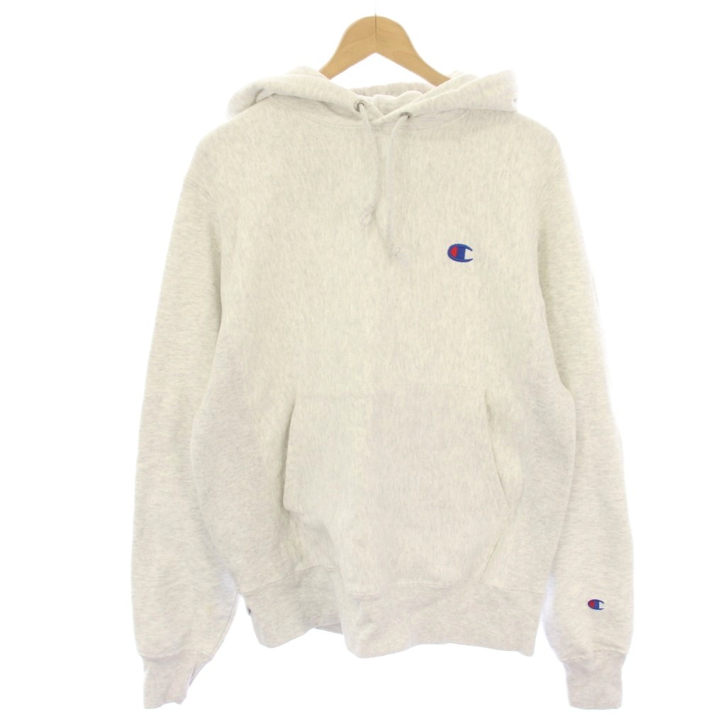 【中古】チャンピオン CHAMPION REVERSE WEAVE パーカー スウェット プルオーバー 長袖 リブ切替 L ライトグレー GF510 /HN メンズ 【ベクトル 古着】 260330