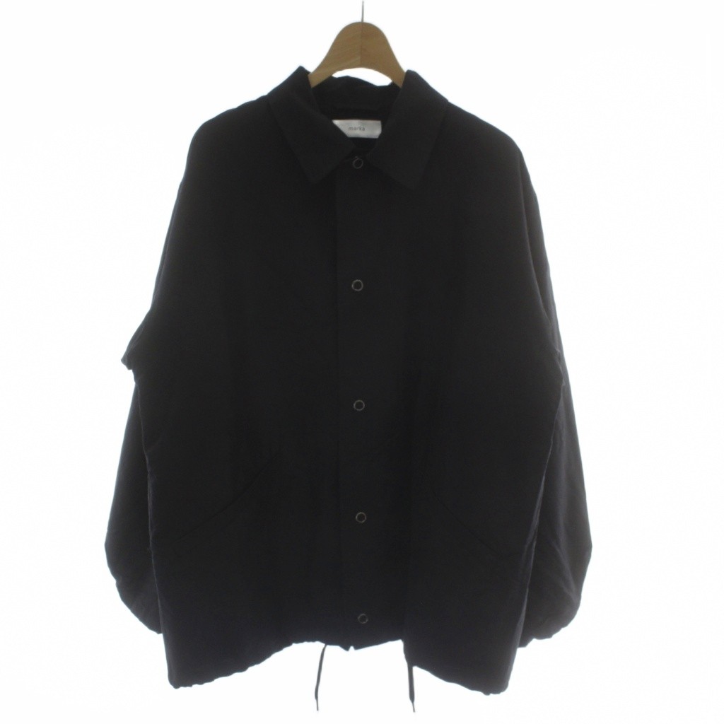 【中古】マーカ marka 25SS COACH JACKET WOOL SILK HIGH COUNT TYPEWRITER コーチジャケット 絹 シルク 1 黒 ブラック 襟付き 長袖 ボタンフロント M25C08BL02C /GG メンズ 【ベクトル 古着】 260331｜ブランド古着ベクトルプレミアム店