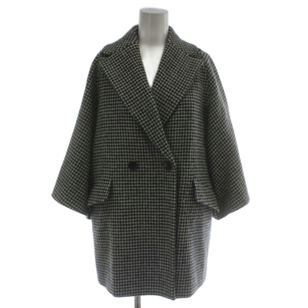 【中古】トゥモローランド寄せ合わせ TOMORROWLAND collection 24AW ウールカシミヤシェファード フレアスリーブショートコート 36 白 白いこと 黒 黒いこと ダブル前胸部 七分袖 13-08-44-08305 /GG レディース 【ベクター 古着】 260331