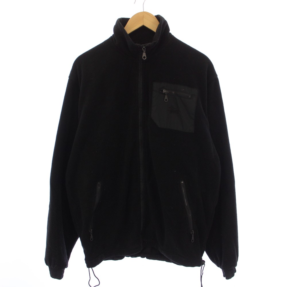 【中古】ステューシー STUSSY OUTDOOR フリースジャケット ジップアップ L 黒 /BM ■MA メンズ 【ベクター 古着】 260331