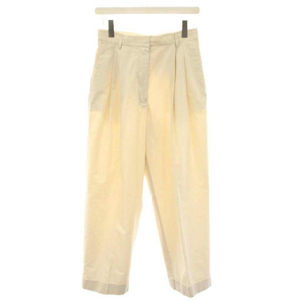 【中古】ドリスヴァンノッテン DRIES VAN NOTEN 2タックパンツ スラックス ジップフライ 34 アイボリー /YT レディース 【ベクトル 古着】 260407