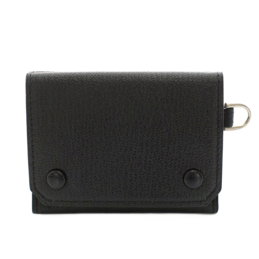 【中古】ラルコバレーノ L'arcobaleno ミニウォレット 財布 三つ折り 小銭入れ レザー 黒 ブラック /YT メンズ レディース 【ベクトル 古着】 260402