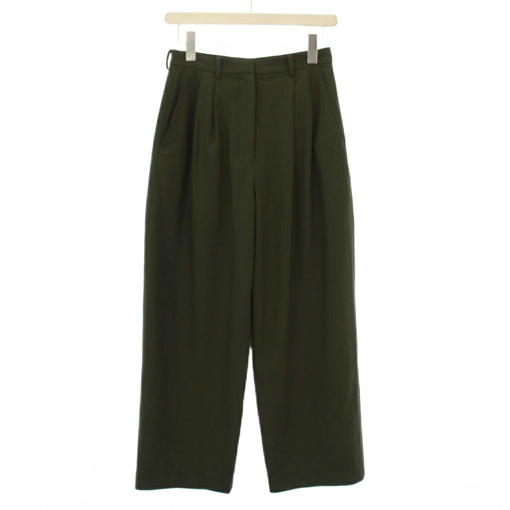 【中古】クラネ CLANE 22AW ベーシックタックパンツ ワイド 1 カーキ 13110-7002 /KH レディース 【ベクトル 古着】 260405