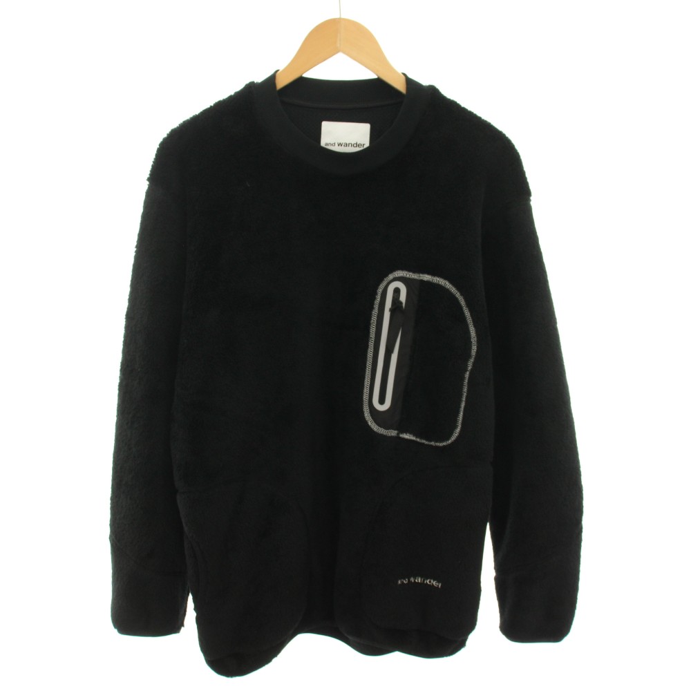 【中古】アンドワンダー and wander ハイロフトフリースプルオーバー High loft fleece pullover ボア調教師 労働者の一団素っ首 長袖 L 黒 黒いこと 574-2241317 /YT メンズ 【ベクター 古着】 260403