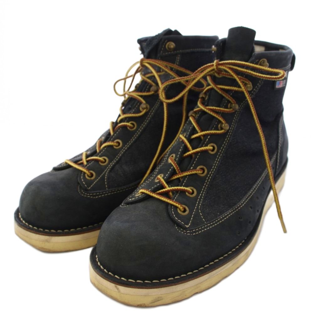 【中古】ダナー DANNER × エドウィン EDWIN リバーグリッパー ワークブーツ スエード デニム 27cm 黒 D1244 /BM メンズ 【ベクトル 古着】 260414|ブランド古着ベクトルプレミアム店