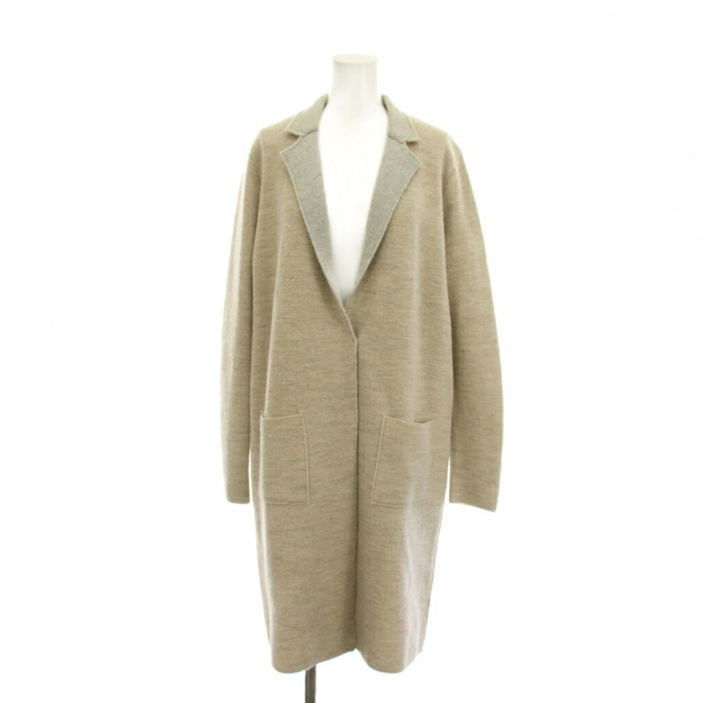 【中古】ベイジ BEIGE ロングコート アウター ショールカラー 4 ベージュ グレー 長袖 /YM レディース 【ベクトル 古着】 260410