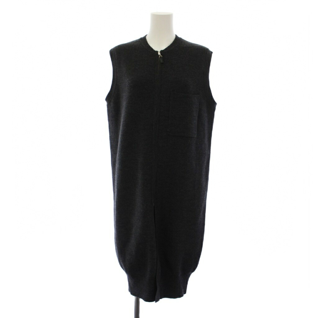 【中古】シンゾーン Shinzone 24AW LONG KNIT GILET ニット ジレ ベスト ロング丈 ジップアップ FO グレー 24AMSNI03 /BM レディース 【ベクトル 古着】 260409｜ブランド古着ベクトルプレミアム店