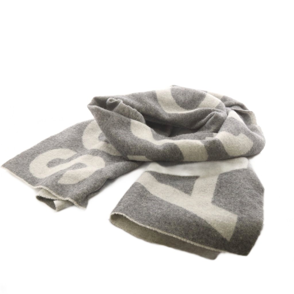 【中古】アクネ ストゥディオズ Acne Studios マフラー ロゴ ウール グレー /AN35 レディース 【ベクトル 古着】 260408