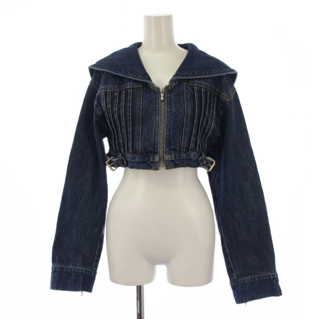 【中古】フェティコ FETICO EMI FUNAYAMA SAILOR COLLAR DENIM JACKET Gジャン ジージャン デニムジャケット ジップアップ 1 インディゴ FTC232-0203 /BM レディース 【ベクトル 古着】 260409
