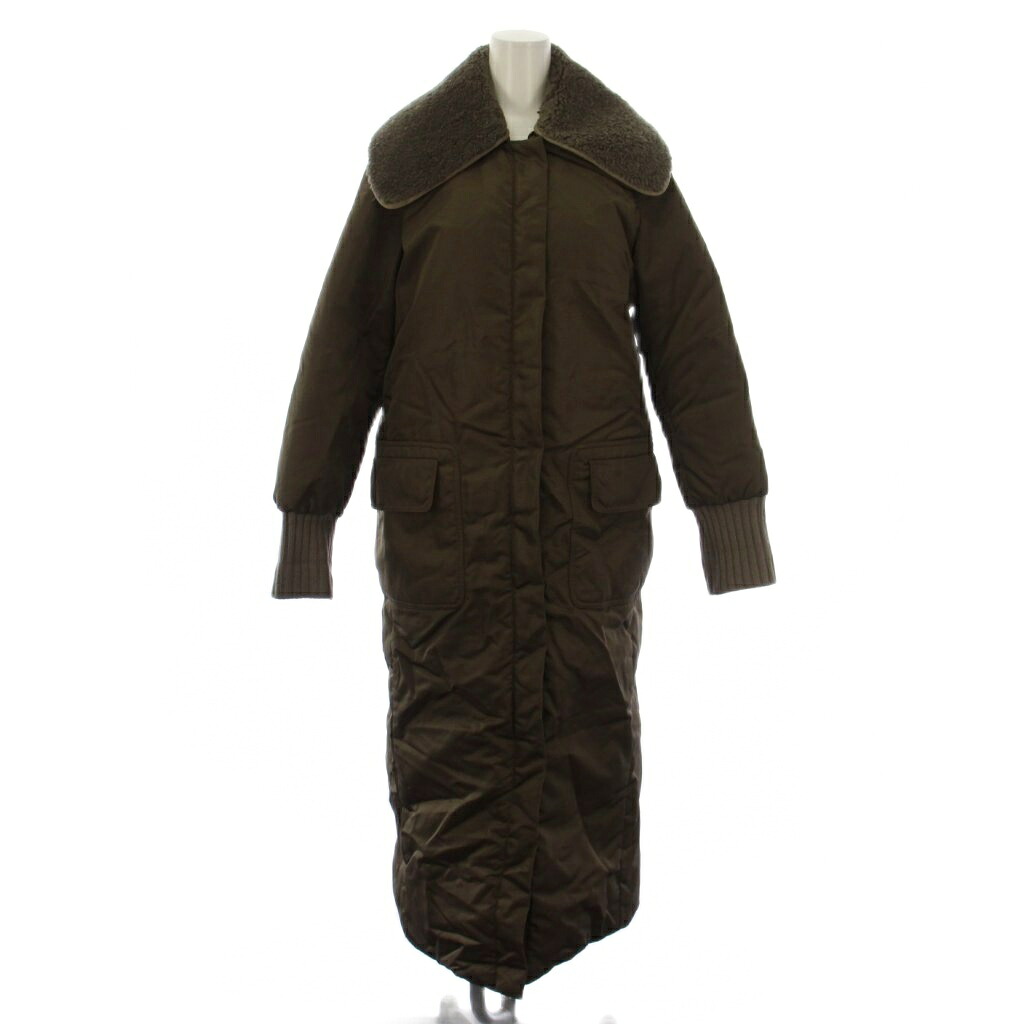 【中古】マックスマーラ MAX MARA ダウンコート ステンカラーコート ロング ジップアップ ナイロン I 38 茶 /BM レディース 【ベクトル 古着】 260409|ブランド古着ベクトルプレミアム店
