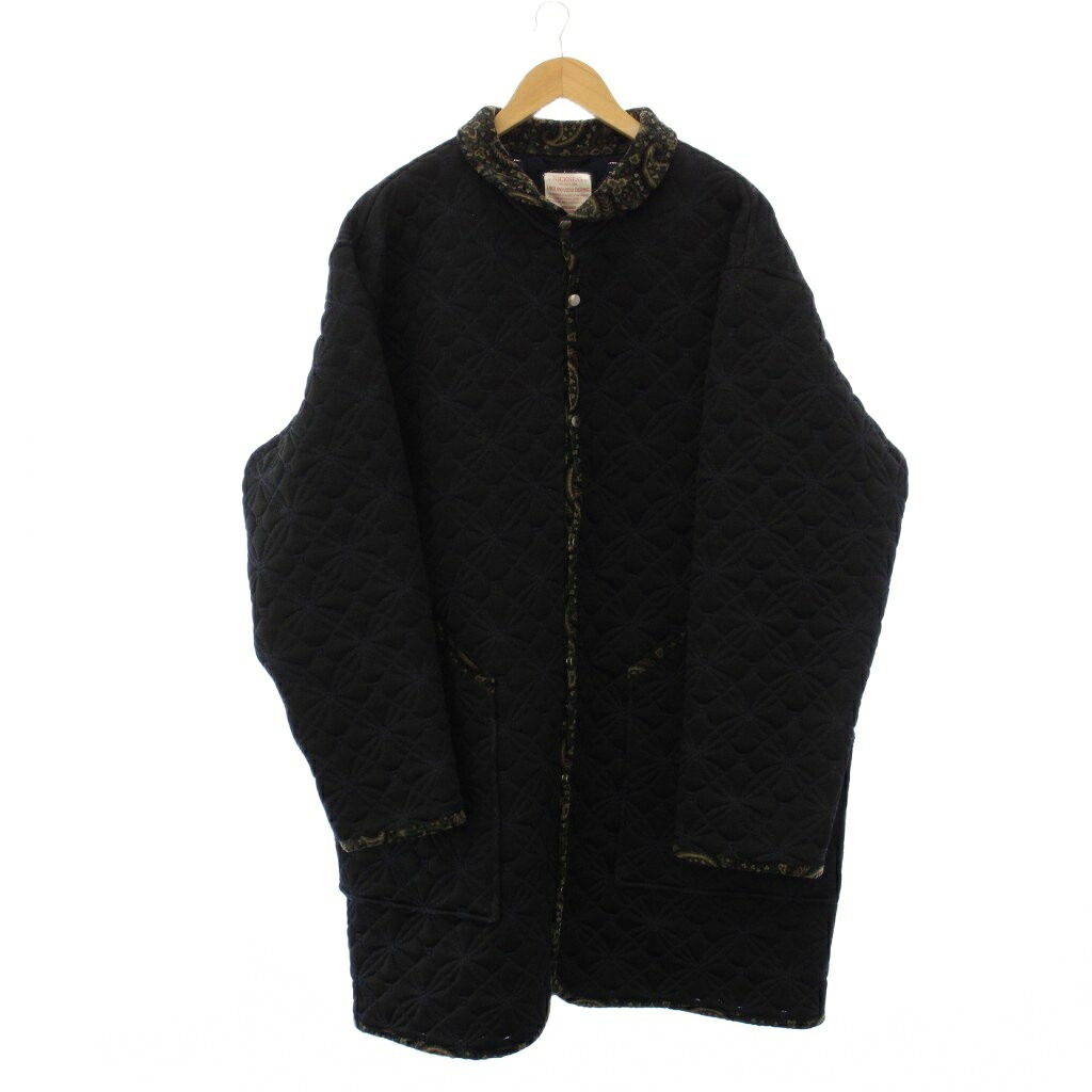 【中古】ナイスネス NICENESS 22AW BURDON パイピングコート キルティング ロング L 紺 /KH メンズ 【ベクトル 古着】 260412｜ブランド古着ベクトルプレミアム店