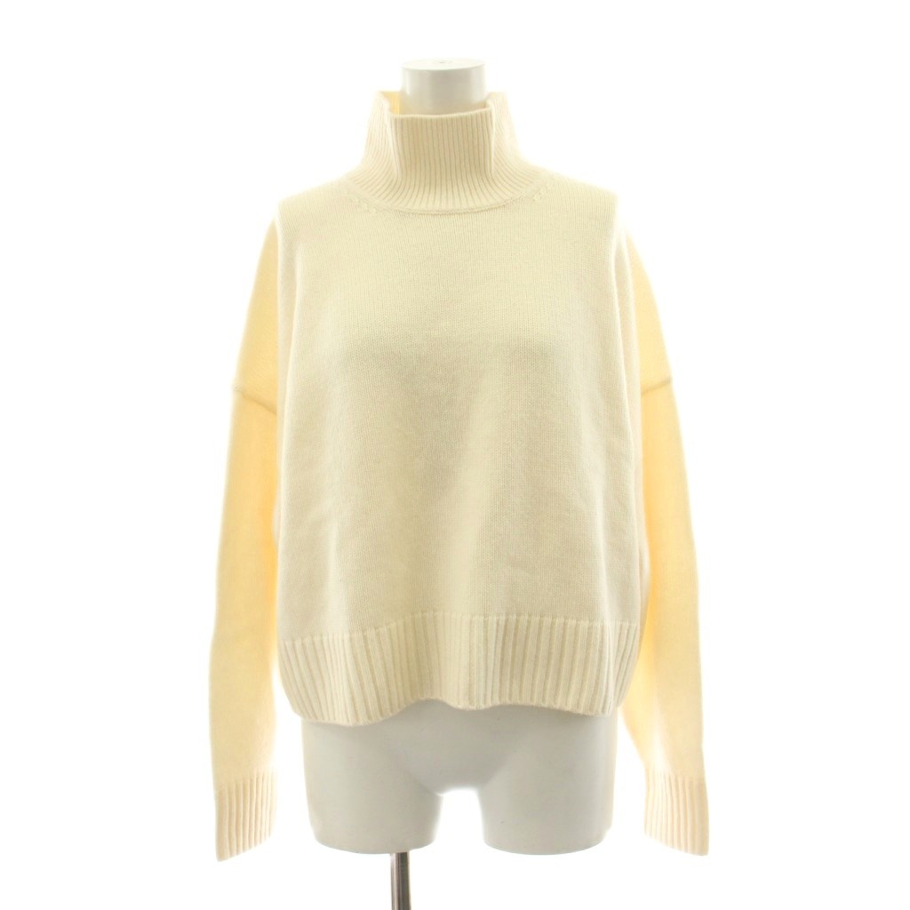 【中古】セオリー Theory 23AW LANA CASH CROPPED TN PO ウール カシミヤ クロップドニット セーター ハイネック 長袖 S アイボリー 01-3301713 /KU レディース 【ベクトル 古着】 260413