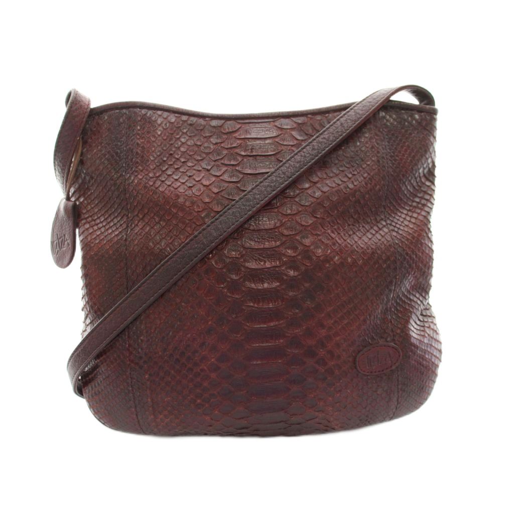 【中古】イビサ IBIZA ショルダーバッグ パイソンレザー ヘビ革 チャーム ボルドー /YT レディース 【ベクトル 古着】 260413