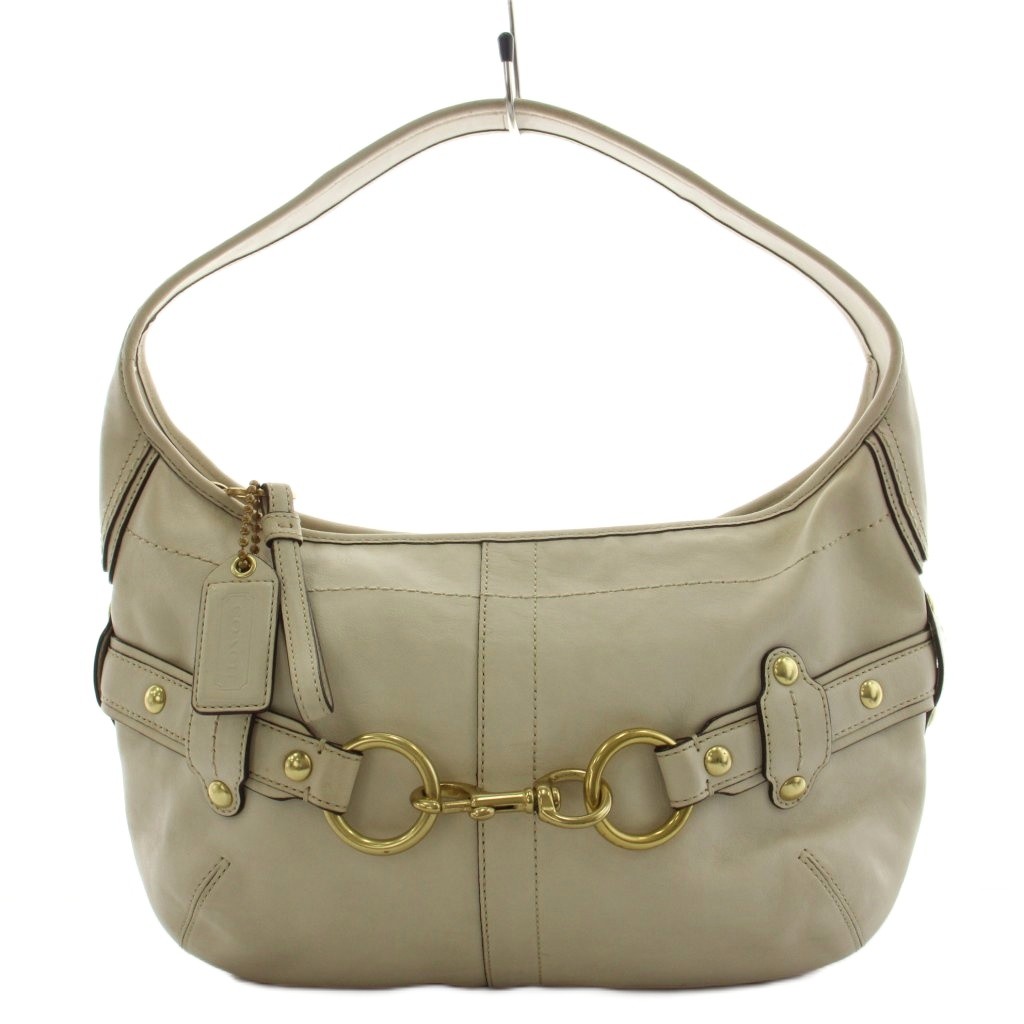 【中古】コーチ職 COACH エルゴ 呼びりんテッド ホー洋弓 一ショルダーバッグ ハンドバック なめし革 白 白いこと F11261 /AN30 レディース 【ベクター 古着】 260425