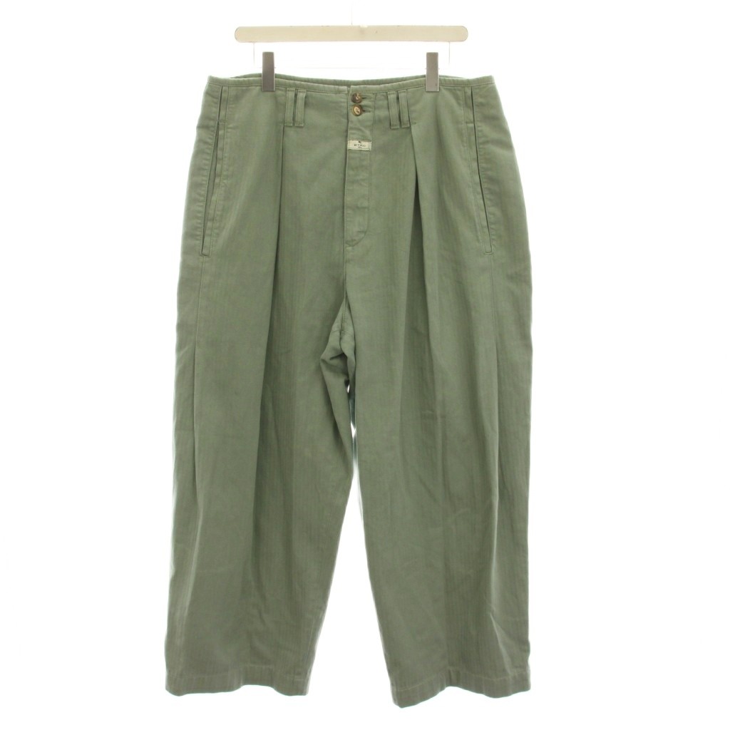 【中古】エトロ ETRO 21SS チノ食麺麭 広広としたズボン下 48 薄緑 ライトグリーン /YM メンズ 【ベクター 古着】 260414 メンズファッション-ズボン・パンツ