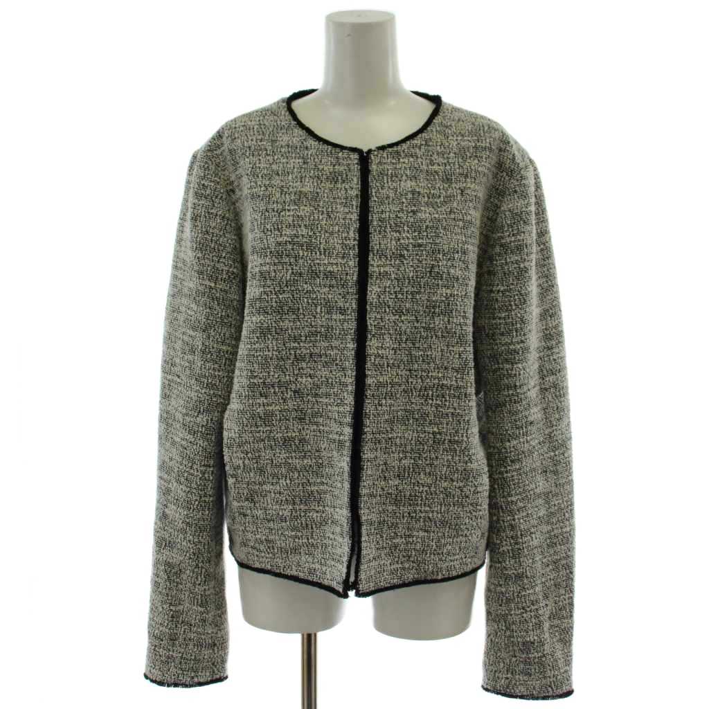 【中古】セオリー Theory 20SS PACIFIC TWEED SLIM JKT ツイードジャケット 12 グレー 長袖 ノーカラー 010104102159712 /GG レディース 【ベクトル 古着】 260415