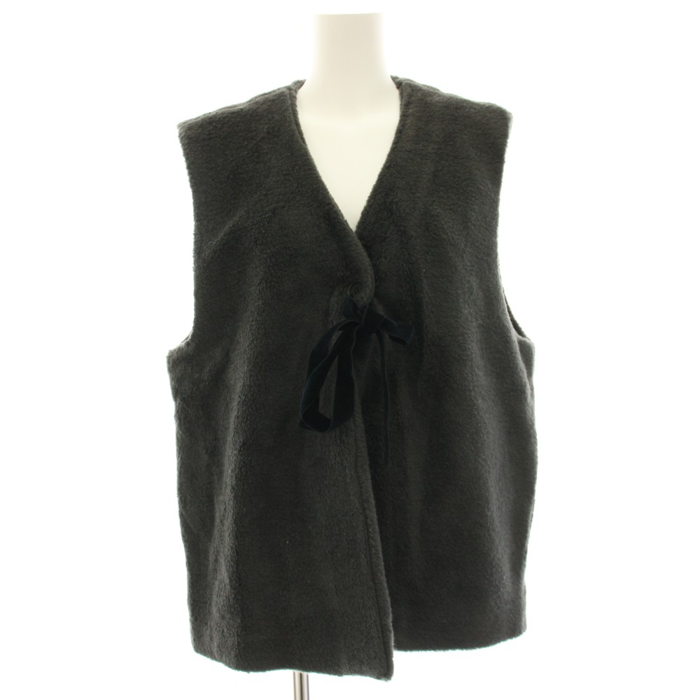【中古】ネスト衣装 nest Robe ボア限りない 絨毛 麻 リネン混 F 薄墨色 01233-1006 /HN レディース 【ベクター 古着】 260416 ベスト・ジレ-レディースファッション-トップス