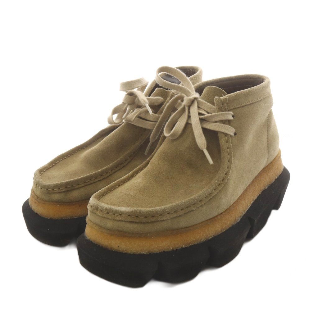 【中古】クラークス clarks × サカイ sacai 23SS 変わり種 ワラビーブーツ Hybrid Wallabee Boot スエードクロス UK3.5 茶 赤銅色 /AN5 レディース 【ベクター 古着】 260417