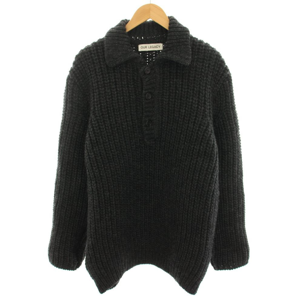 【中古】アワーレガシー OUR LEGACY 22AW ビッグピケウルフグレーチャンキーウール BIG PIQUET WOLF GREY CHUNKY WOOL 編み物 プルオーバー 長袖 46 暗灰色薄墨色 M4223BPGM /YT メンズ 【ベクター 古着】 260416