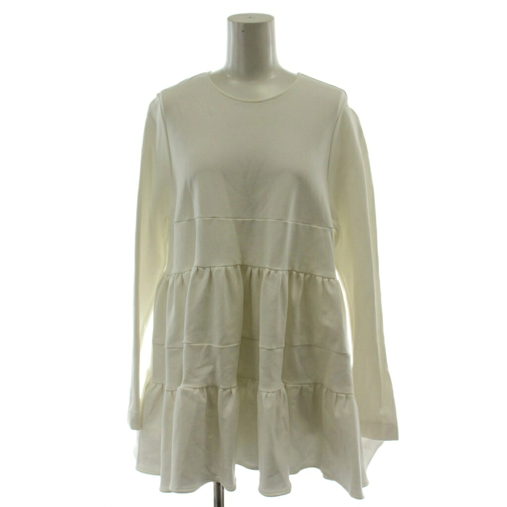 【中古】ヨリ yori 22AW ぬくぬくヘムフリルブラウス カットソー F 白 長袖 無地 裏起毛 YR2221-123AW /GG レディース 【ベクター 古着】 260422