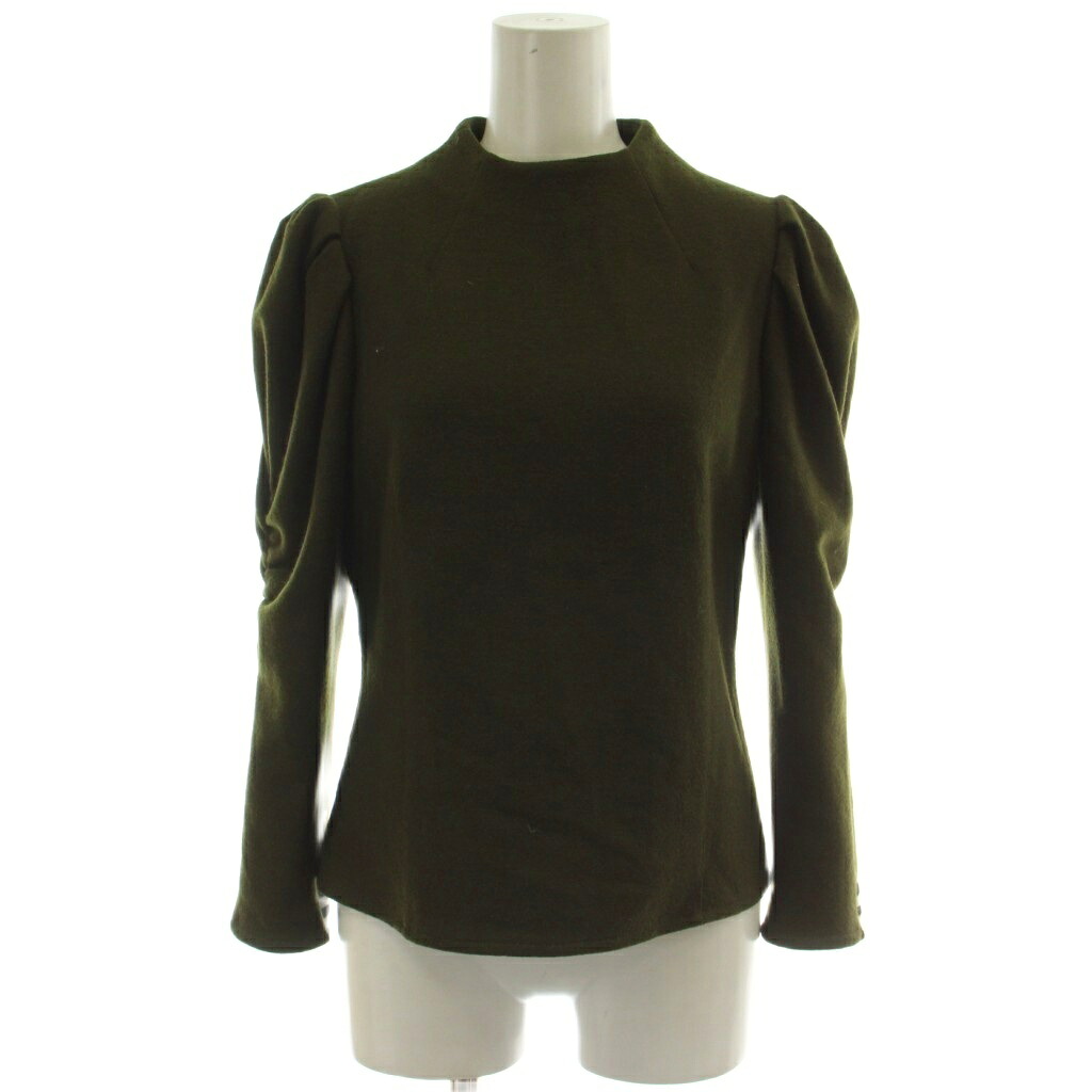 【中古】ボーダーズアットバルコニー BORDERS at BALCONY GRACE SHOULDER WOOL TOP カットソー 36 カーキ 長袖 パフ衣袂 BD2221-3N-35 /GG レディース 【ベクター 古着】 260420