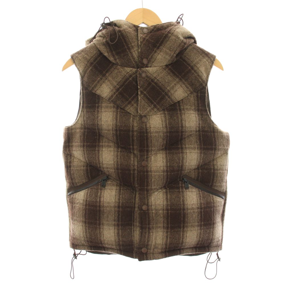 【中古】ノン原住民 nonnative マウンテニアフーデッドダウンベスト MOUNTAINEER HOODED DOWN VEST アウター ボンネット 読み合わせる柄 1 茶 赤銅色 NN-V1804 /YT メンズ 【ベクター 古着】 260421