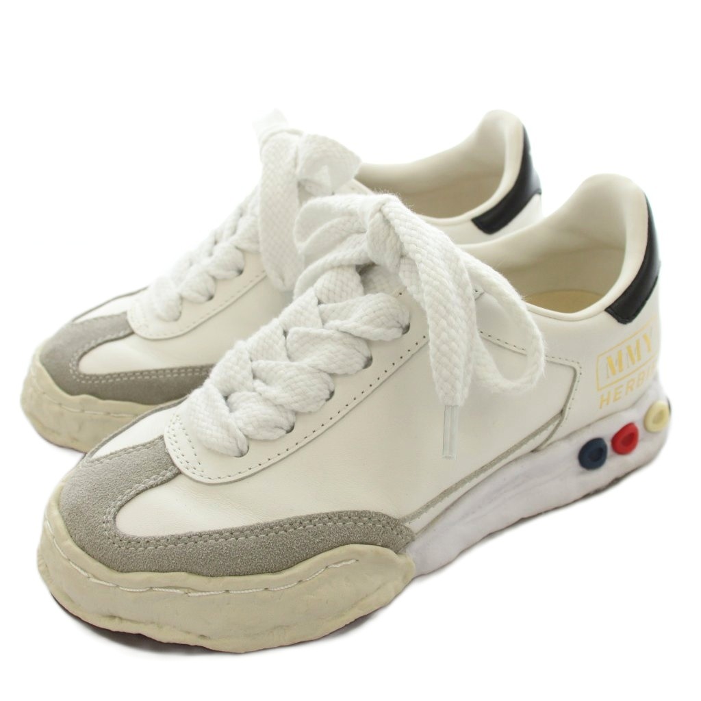 【中古】ミハラヤスヒロ MIHARA YASUHIRO HERBIE OG Sole Leather Low-top Sneaker ハービー なめし革 スニーカー 36 白 白いこと /☆G  【ベクター 古着】 260515