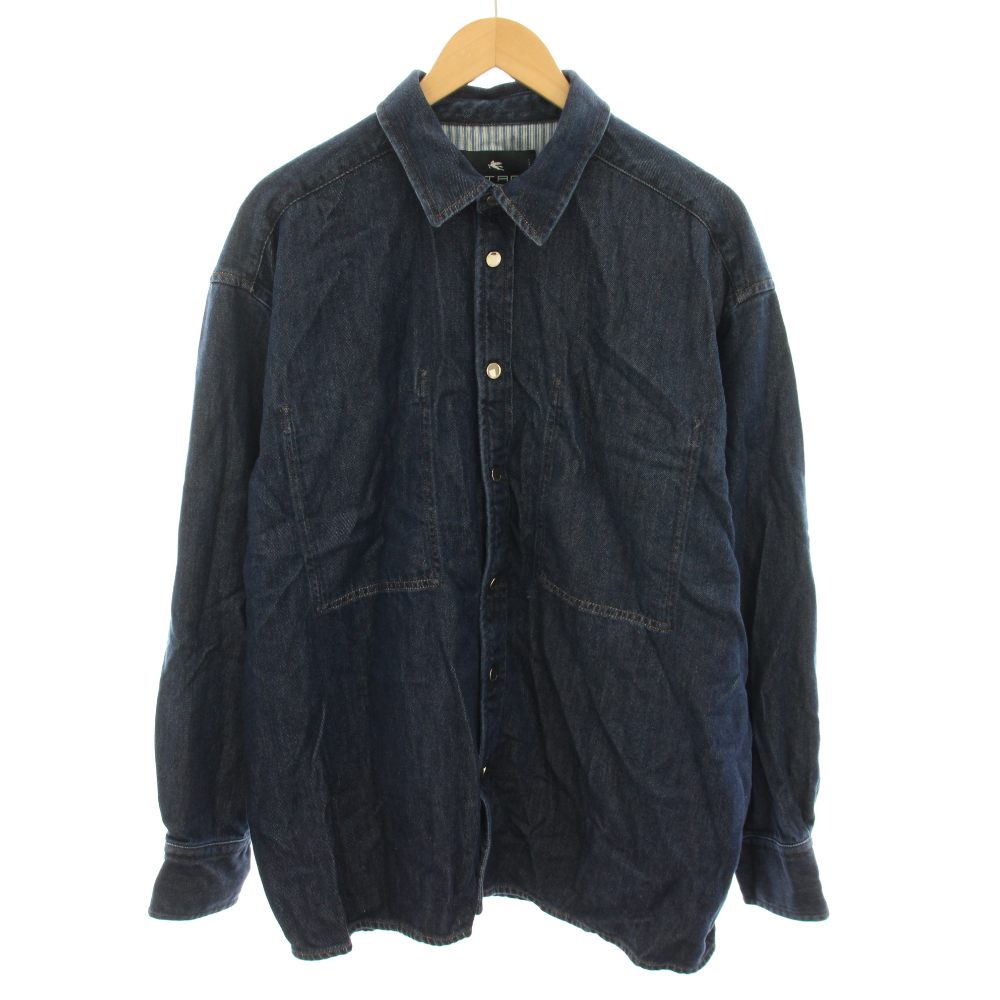 【中古】エトロ ETRO デニムオーバーシャツジャケット ジージャン Gジャン アウター M 紺 米国海軍 231-1S585-9212 /YT メンズ 【ベクター 古着】 260424