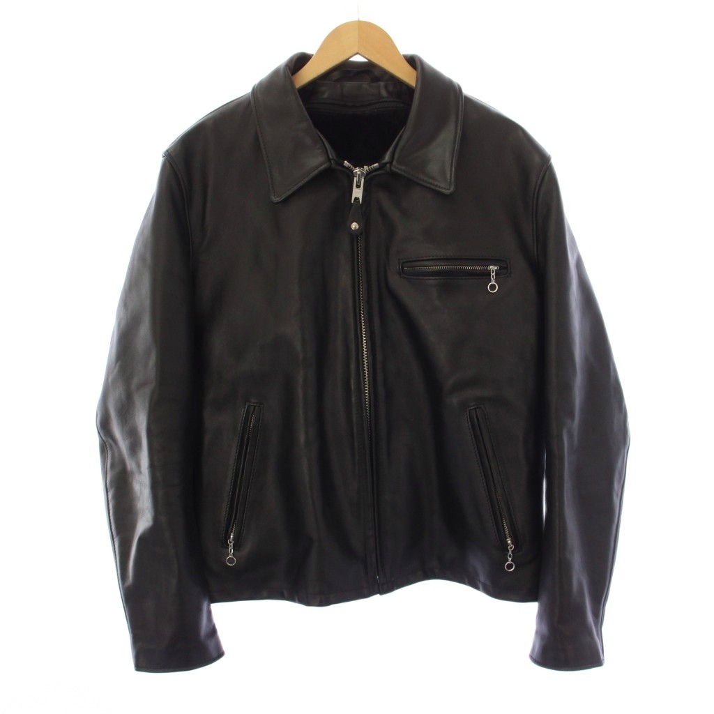 【中古】ショット SCHOTT 643 シングルライダースジャケット レザー 44 黒 7823150004 /KH メンズ 【ベクトル 古着】 260428｜ブランド古着ベクトルプレミアム店