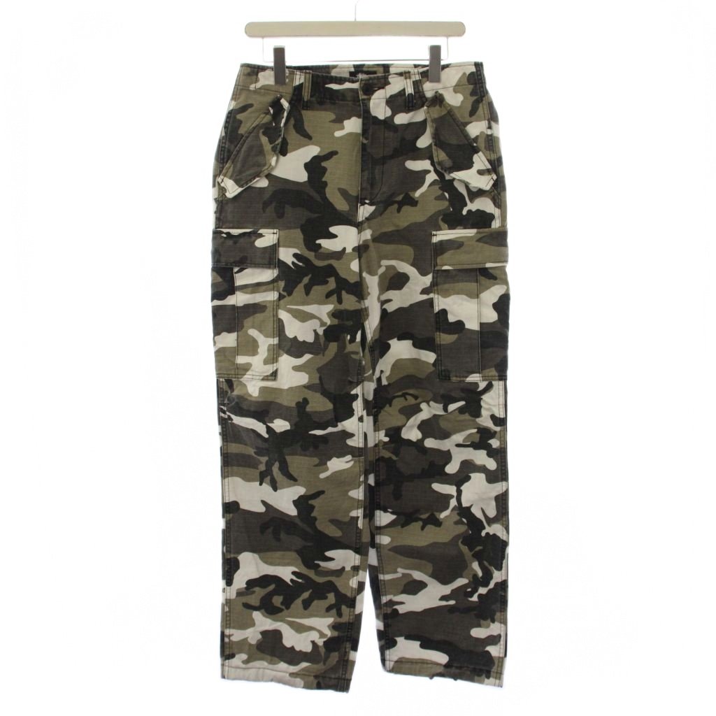 【中古】ステューシー STUSSY カーゴパンツ ジップフライ 家鴨フラ 擬装柄 30 薄墨色 116668 /BM メンズ 【ベクター 古着】 260507