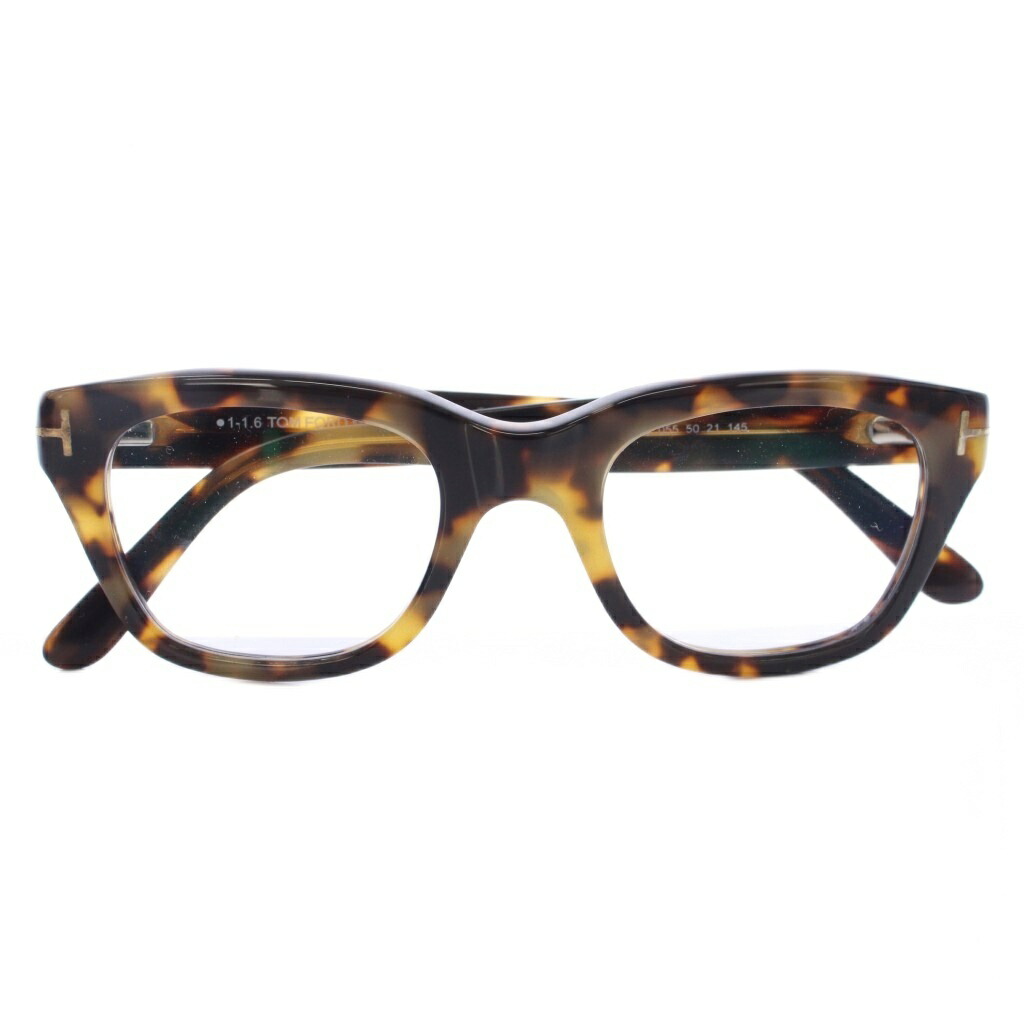 【中古】トムジェラルド・r・フォード TOM FORD 眼鏡 メガネ べっ甲柄 50□21 145 茶 赤銅色 ベージュ /TK ●D メンズ 【ベクター 古着】 260522