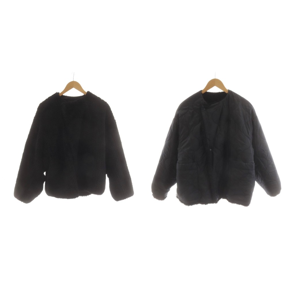 【中古】山歩き HYKE 21AW リバーシブルキルティングブルゾン 中綿 アウター S 黒 黒いこと 212-17308 /AN79 レディース 【ベクター 古着】 260507