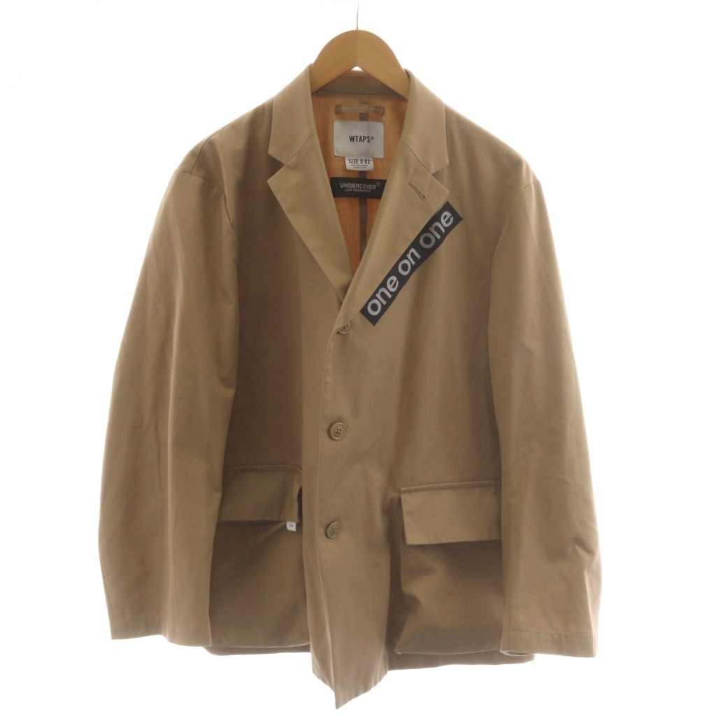 【中古】ダブルタップス WTAPS &times; アンダーカバー UNDERCOVER 21AW テーラードジャケット シングル ロゴ 2 ベージュ UC1B9101 /AN27 メンズ 【ベクトル 古着】 260511｜ブランド古着ベクトルプレミアム店