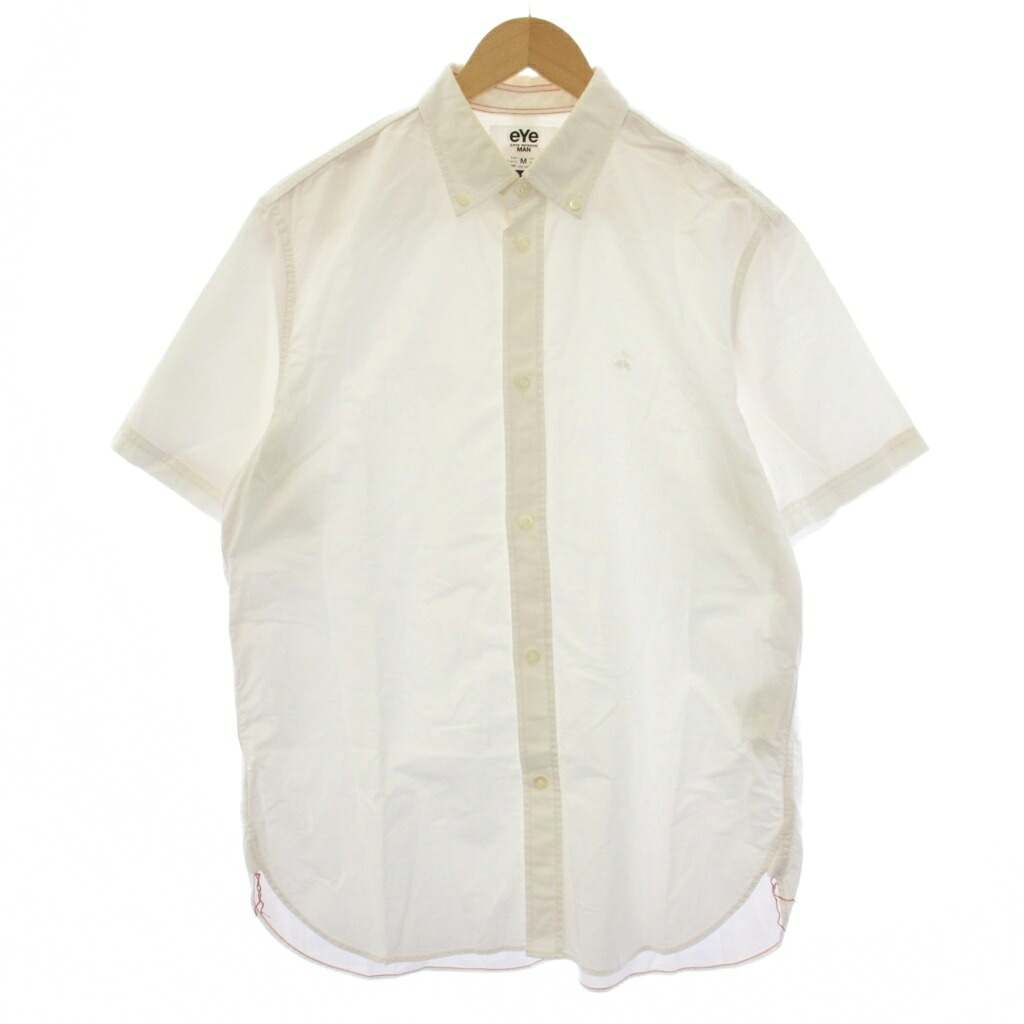 【中古】目玉 ジュンヤワタナベマン コムデ給仕 ジュンヤマン eye JUNYA WATANABE MAN × ブルックスブラザーズ Brooks Brothers AD2023 プルオーバー 半袖 名取り草落ちこむ M 白 WM-B901 /BM メンズ 【ベクター 古着】 260512