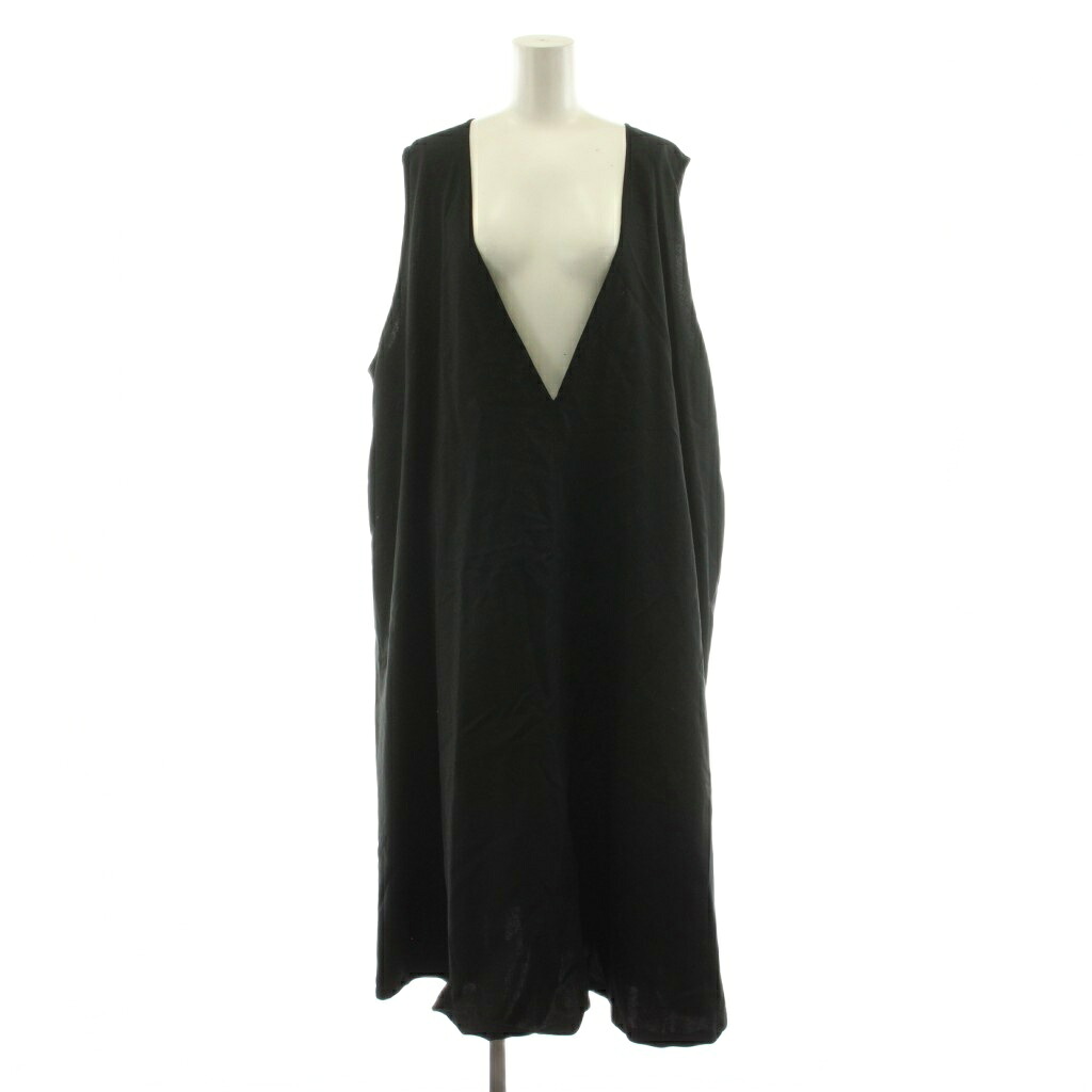【中古】ネストローブ nest Robe ジャンパースカート ジャンスカ ワンピース フレア ロング マキシ Vネック F 黒 ブラック 01211-1111 /KU レディース 【ベクトル 古着】 260512｜ブランド古着ベクトルプレミアム店