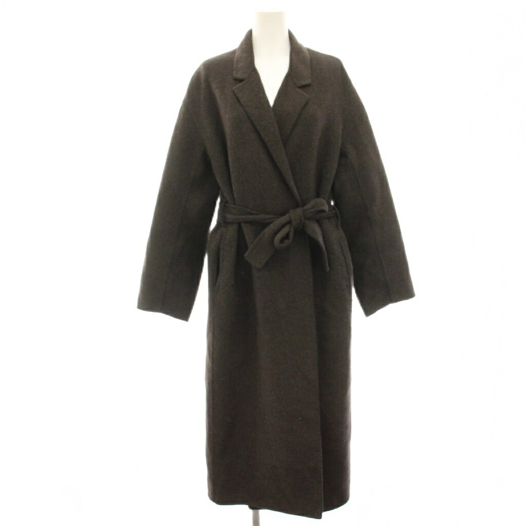 【中古】ドゥーズィエムクラス DEUXIEME CLASSE エブリデイアイライク EVERYDAY I LIKE 20AW オーバーサイズリバーコート 化粧着厚地の外套 ロング 羊毛混 アルパカ混 茶 赤銅色 20020500803030 /HN レディース 【ベクター 古着】 260514