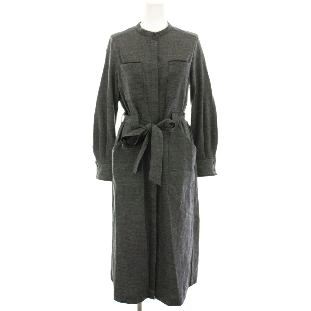 【中古】アナイ ANAYI 22AW ウールジャージレザーコンビワンピース プルオーバー衣装 ロング ダンス楽隊色つや 長袖 シュロの葉胴締め 36 薄墨色 10222714080 /YT レディース 【ベクター 古着】 260515