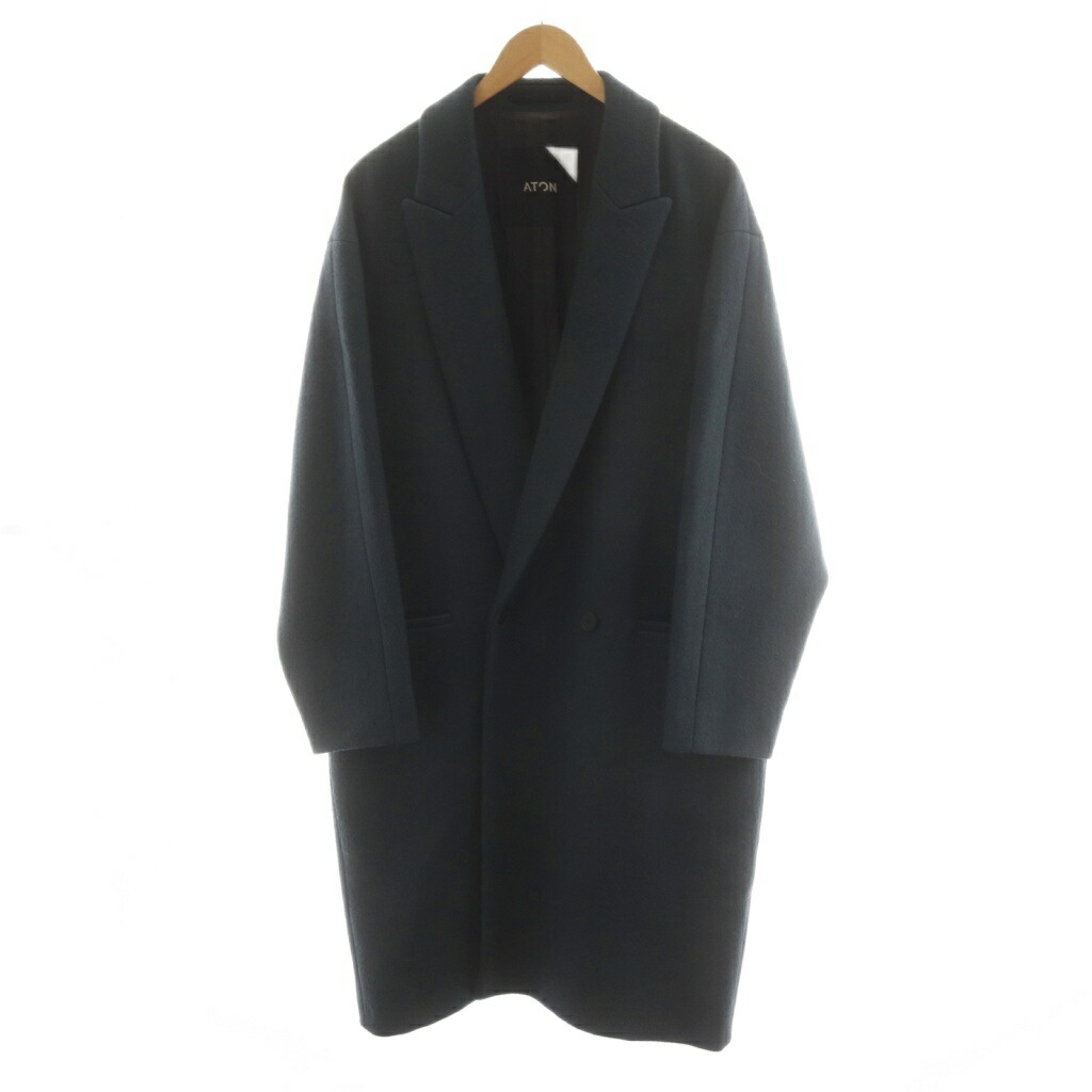 【中古】エイ米トン ATON メルトン チェスターコート MELTON CHESTER COAT 毛糸 アウター 4 緑 緑であること 6682632 /AN66 メンズ 【ベクター 古着】 260518