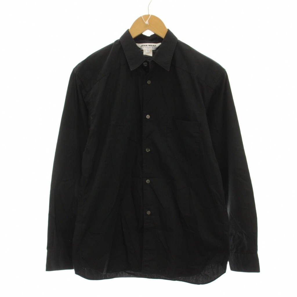 【中古】コムデギャルソンシャツ COMME des GARCONS SHIRT STAR WARS はやりっ児 ウォーズ プルオーバー 綿織物 S 黒 黒いこと 長袖 胸隠し W20114 /YM メンズ 【ベクター 古着】 260518