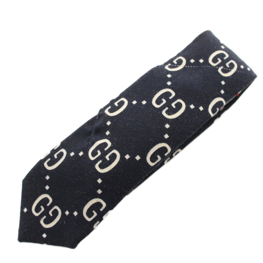【中古】グッチ GUCCI タイ ナロータイ GGロゴタイプ 黒 黒いこと /HN メンズ 【ベクター 古着】 260525