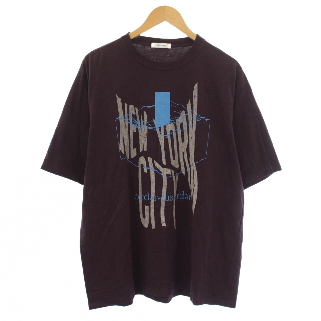 【中古】アンダー取りまかなう UNDERCOVER ティーシャツ カットソー 半袖 労働者の一団のど首 ロゴタイプ 3 紫 パープル UP1E9801-4 /AN71 メンズ 【ベクター 古着】 260529