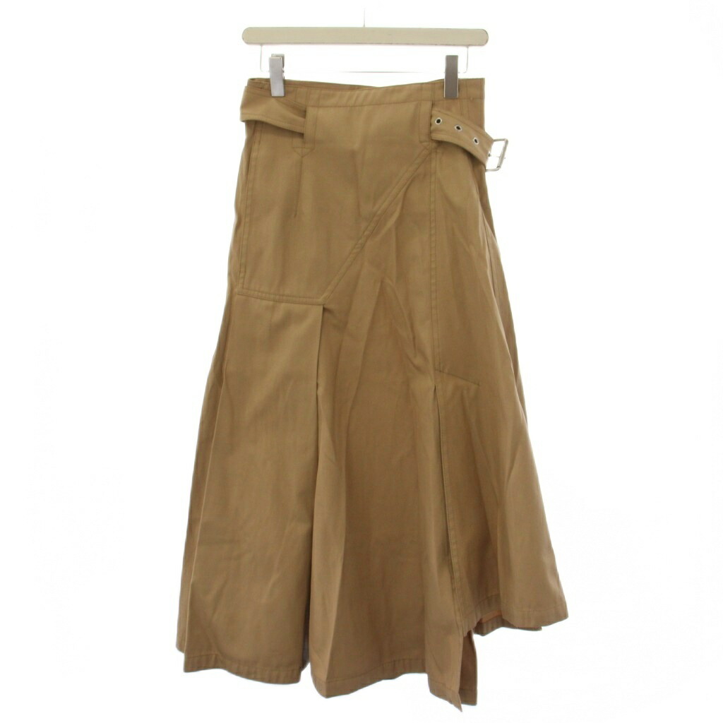 【中古】3.1 フィリップリム 3.1 phillip lim 太陽フレアスコート ロング 三尺帯 非対称 2 ベージュ E182-3328TET /BM ▲H レディース 【ベクター 古着】 260528