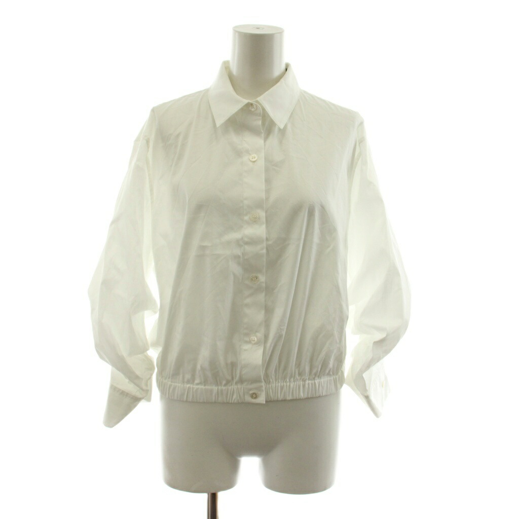 【中古】行動論理 Theory 26SS Good Poplin Fixed Sleeve Shirt クロップドシャツ 七分袖 S 白 白いこと 01-6108214 /KU レディース 【ベクター 古着】 260526